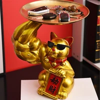 creative muscle arm resin storage tray home desktop decoration golden storage tray piggy bank living room decoration accessories