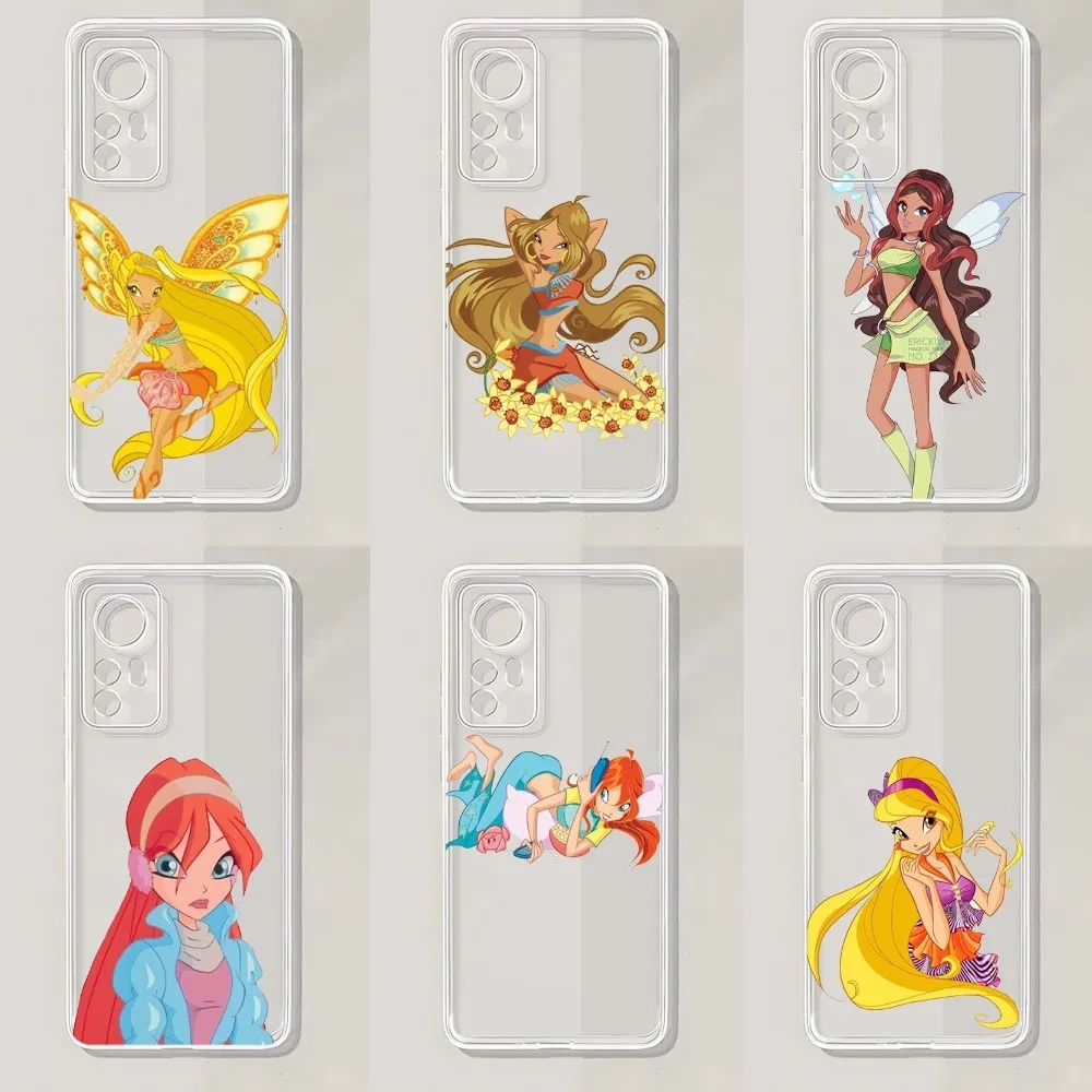 Girl W-Winx C-Clubs Phone Case For Xiaomi 11 Redmi Note 5G 8T 9A 9 10T Note8Pro Note9 12SUltra Transparent