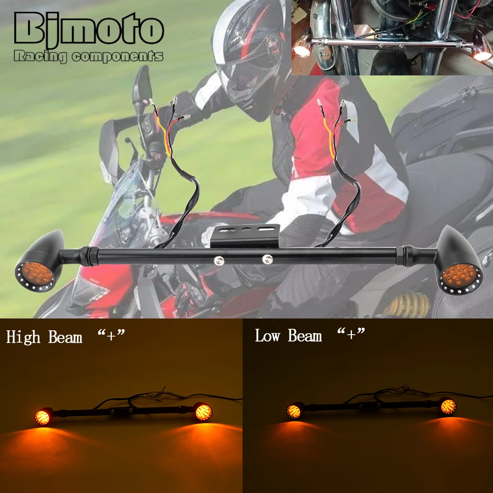 

10mm Motorcycle turn signal brake light with bracket universal For Yamaha Honda Motorbike Amber Rear Signal light