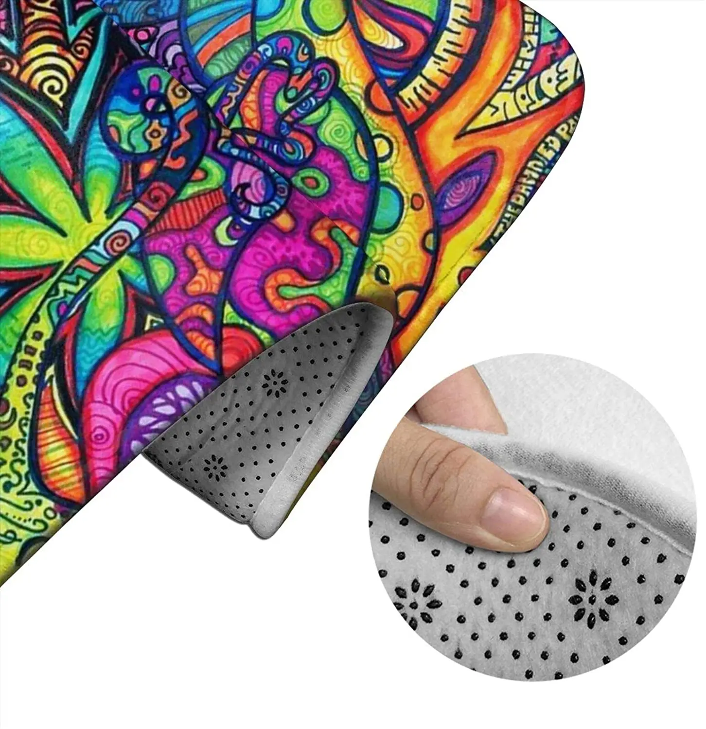 

Weed Floral Bathroom Mat Sets 3 Piece Set Rugs Memory Foam Mat Set Toilet Seat Cover Bath Mat Lid Cover