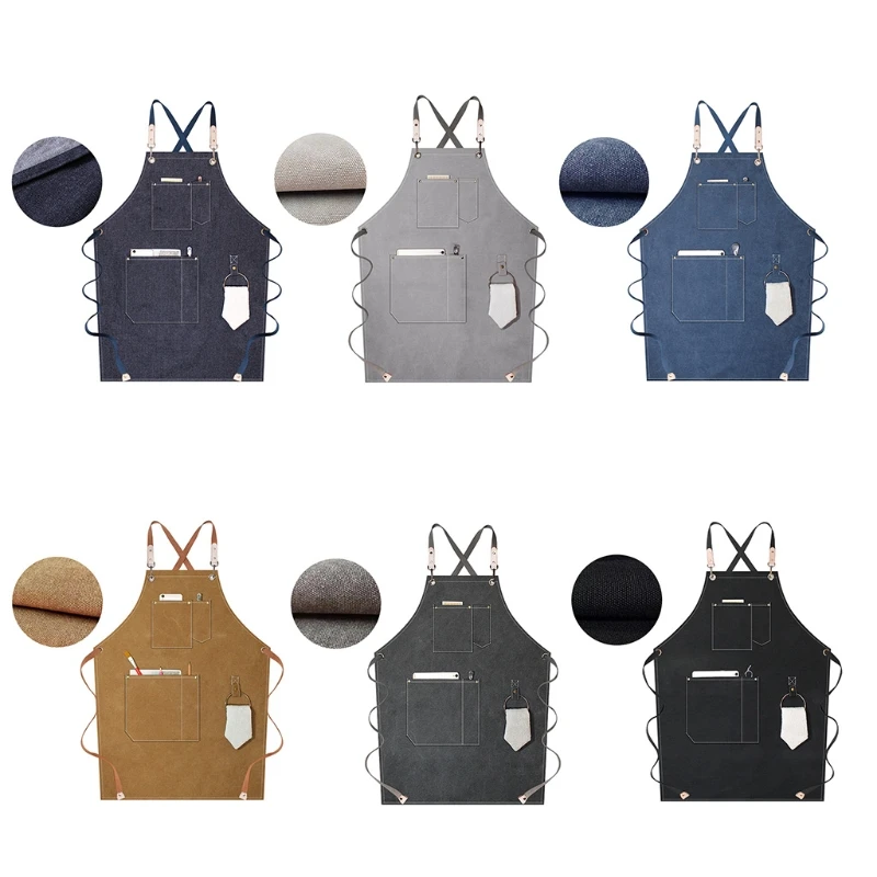 

Utility Work Apron Canvas Apron Workshop Tool Apron with Adjustable Straps for B