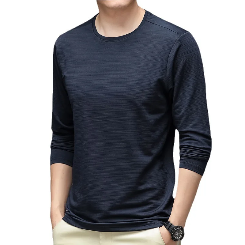 

XX2972-182-26--Solid Color O-neck Pullover Thick Slim Knitted Tees D215