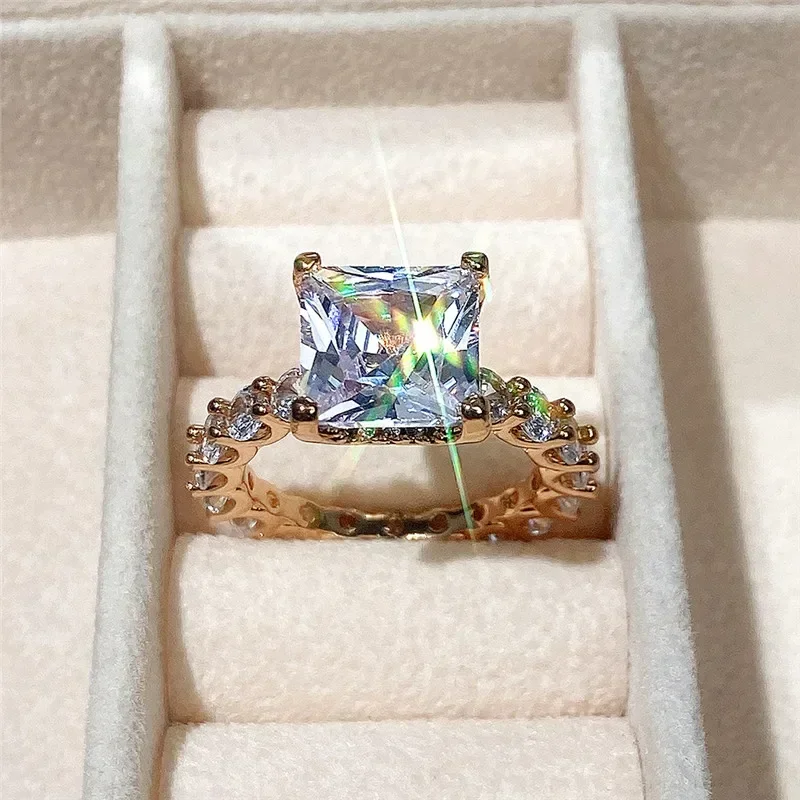 Huitan квадратные обручальные кольца с фианитом для женщин 2024 модное роскошное