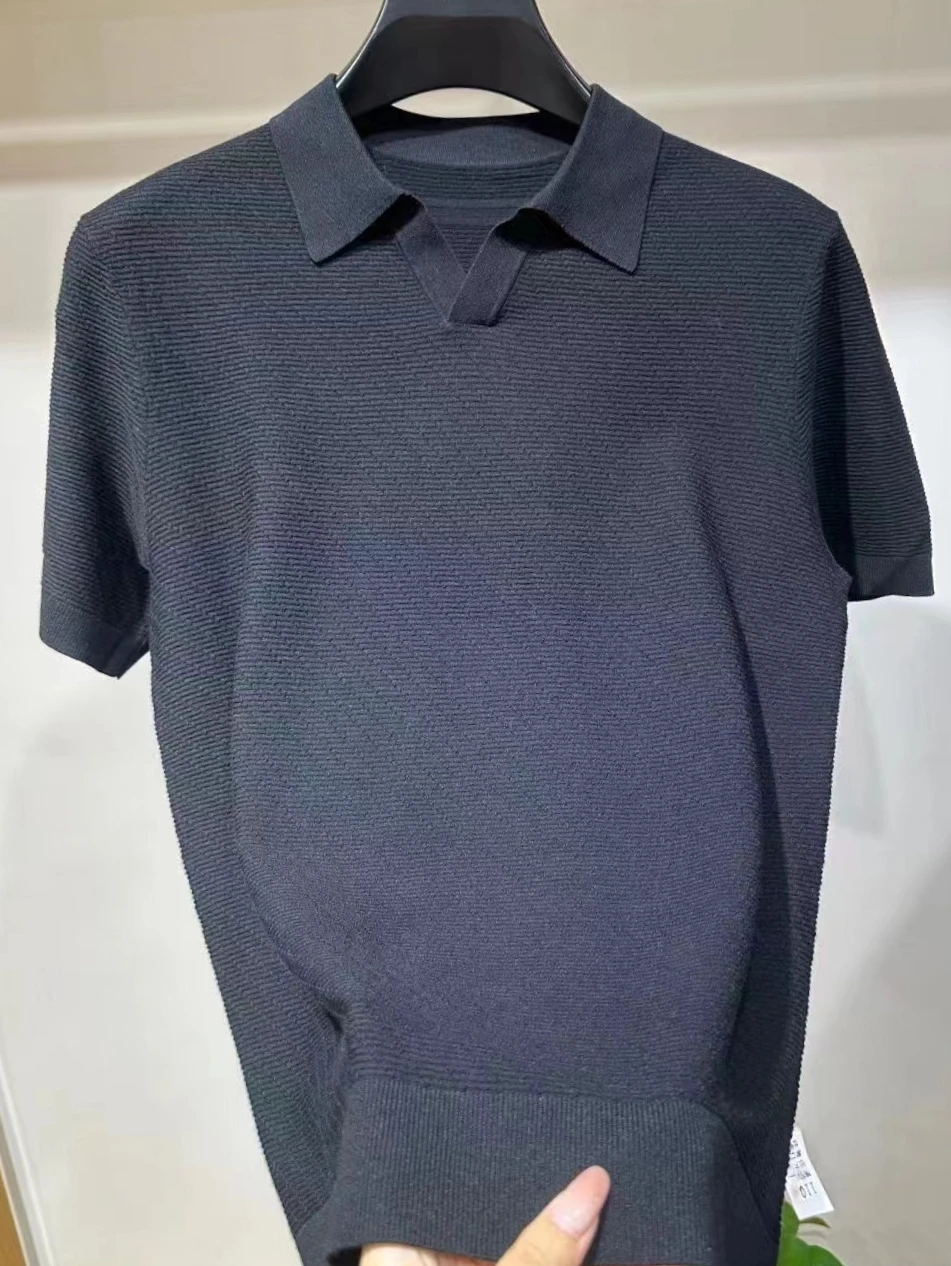 W29 Весна и осень Новые мужские легкие роскошные трикотажные лацканы с короткими