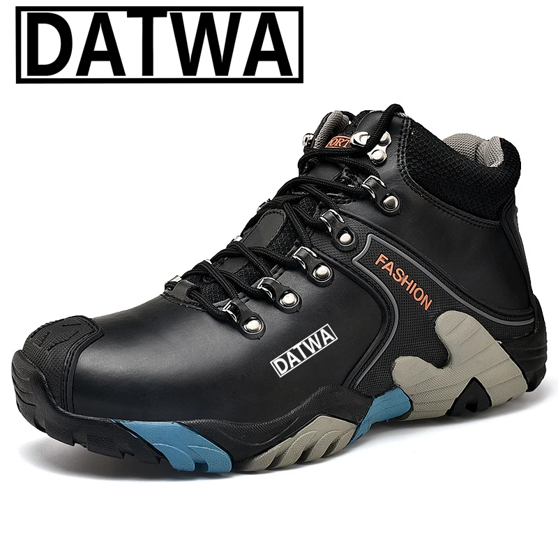 

DATWA Winter Men Fishing Shoes Outdoor Durable High Top Warm Velvet Travel Shoes Off Road Hiking Anti Slip Mountaineering Shoes
