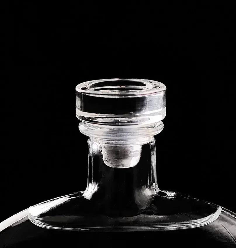 Круглая бутылка для вина прозрачная стеклянная посуда ликера спирта без свинца