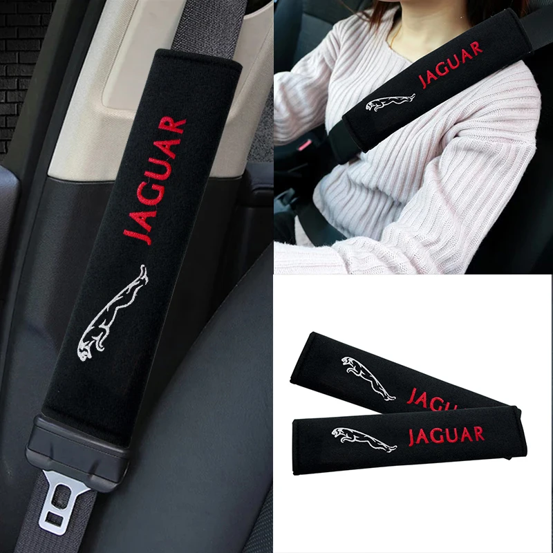 

2 pcs Car Seat Belt Pads Cotton Seat Strap Pad Cushion Covers For Jaguar XF XE XJ XJ8 X351 F Pace X Type F Type Necklace Tijera