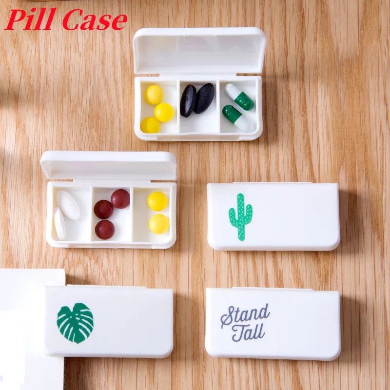 

1/2PCS Plastic Travel Medicine Box portable Pill Case Cute Small Tablet Pill Storage Organizer Box Holder Container Dispenser