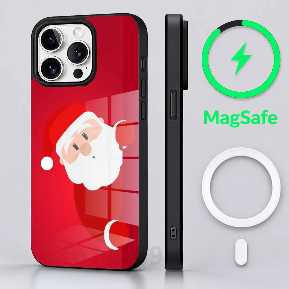 Фото Новогодний чехол для телефона с Дедом Морозом для iPhone 17 Air 16 15 14 13 12 11 Pro PROMax Plus Mini №5