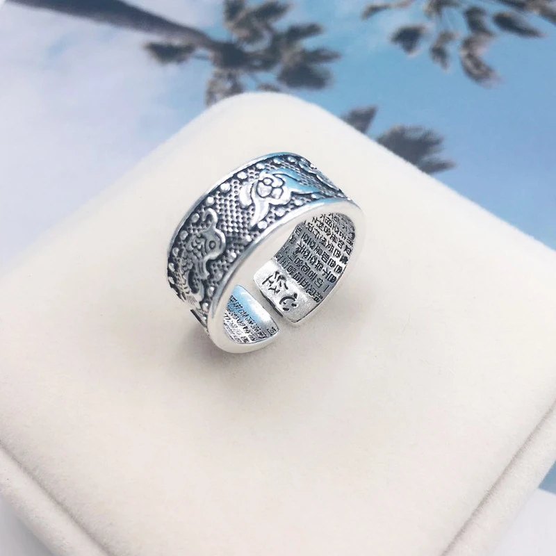 Мужские модные кольца в стиле ретро минималистский Лотос Сутра женские модели