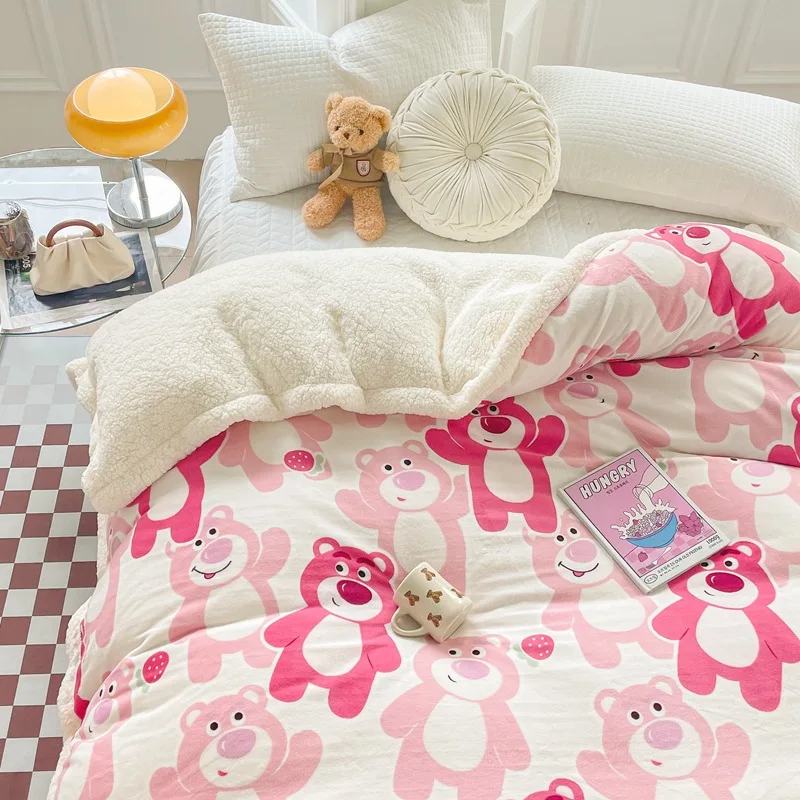 

Double Layer Thickened Cashmere Lovely Blanket Around Disney Cartoon Can Be Used As Quilt Cover To Keep Warm And Warm