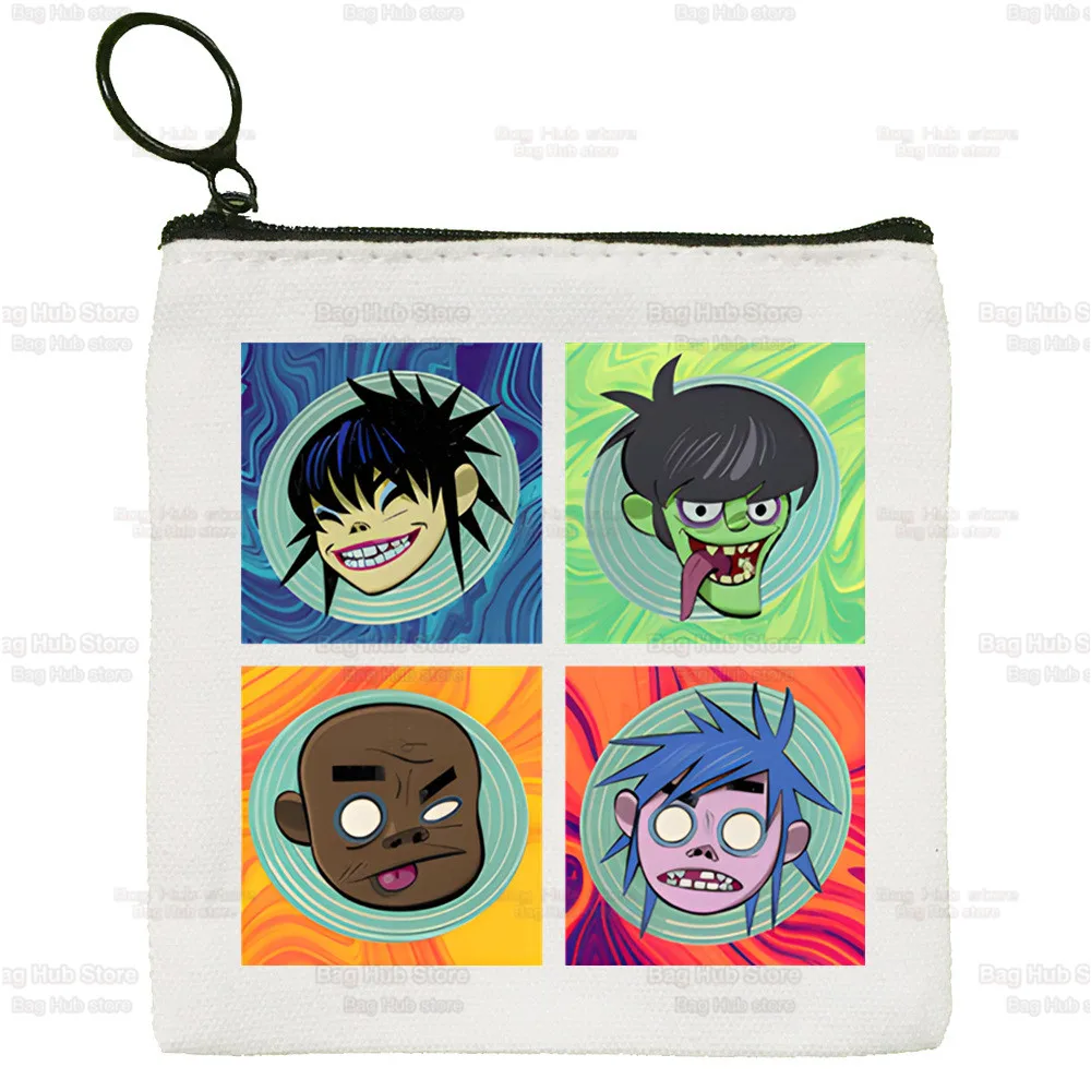 Gorillaz PUNK ROCK Cartoon Canvas Coin Purse Storage Pouch ChakaKhan Noodle Canvas Bag Coin Bag Key Coin Purse