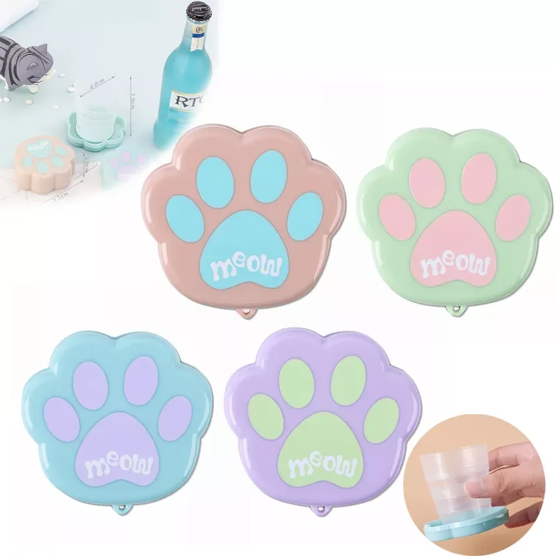 

2023New Cute Cartoon Cat Claw Folding Cup Telescopic Cup Portable Water Cup Compression Cup Home Outdoor Travel Telescopic Cup