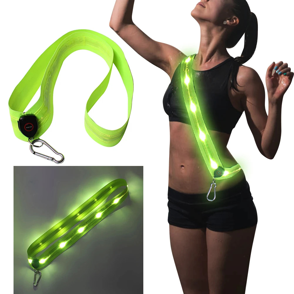 

LED Running Belt Rechargeable LED Reflective Running Belt for Men Women Night Safety Outdoor Hiking Jogging Walking Light Gear