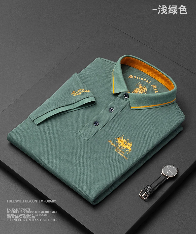 

High Quality Men'S Cotton Embroidered Polo Shirt For Men 2023 Summer New High-End Business Casual Lapel Short Sleeve T-Shirt Top