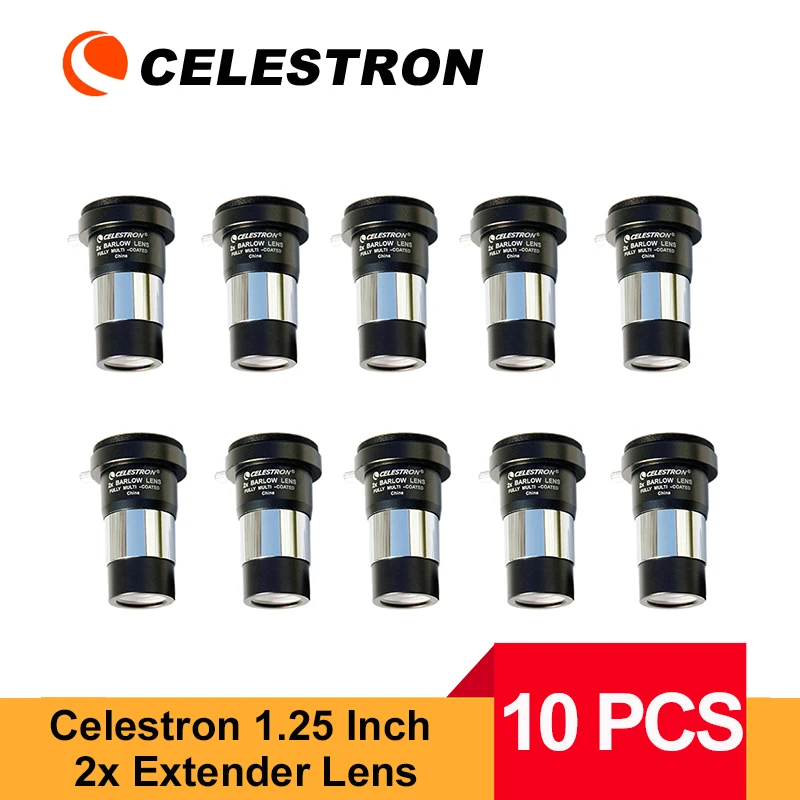 

10 шт., окуляр для линз Celestron, 2x окуляр для линз Barlow, адаптер для SLR-камеры с резьбой M42, 1,25 дюйма, 2x линзы Barlow