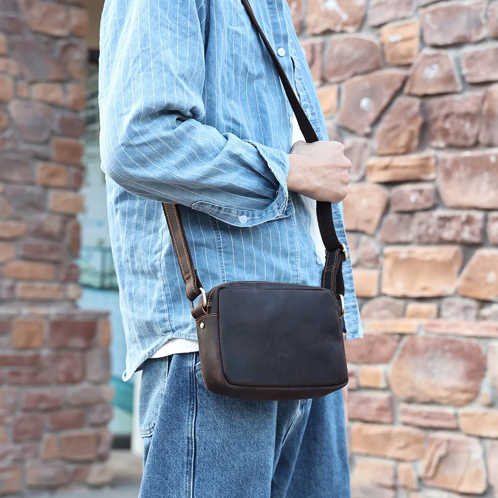 Маленькая сумка-мессенджер из натуральной кожи для мужчин и женщин кошелек