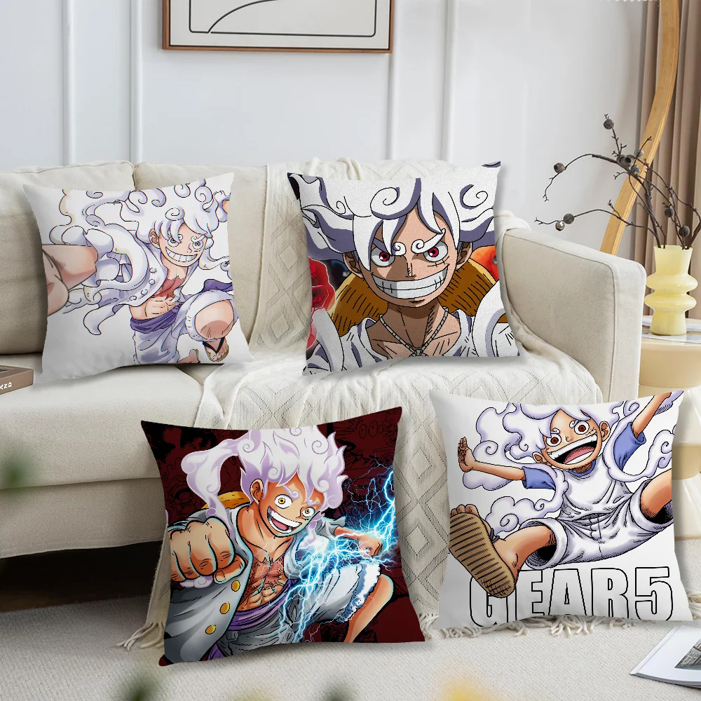 Pillow Case Fan Style Square Home O-ONE P-PIECE Anime G-Gear 5 L-Luffy Decor Cushion Cover Design Printed