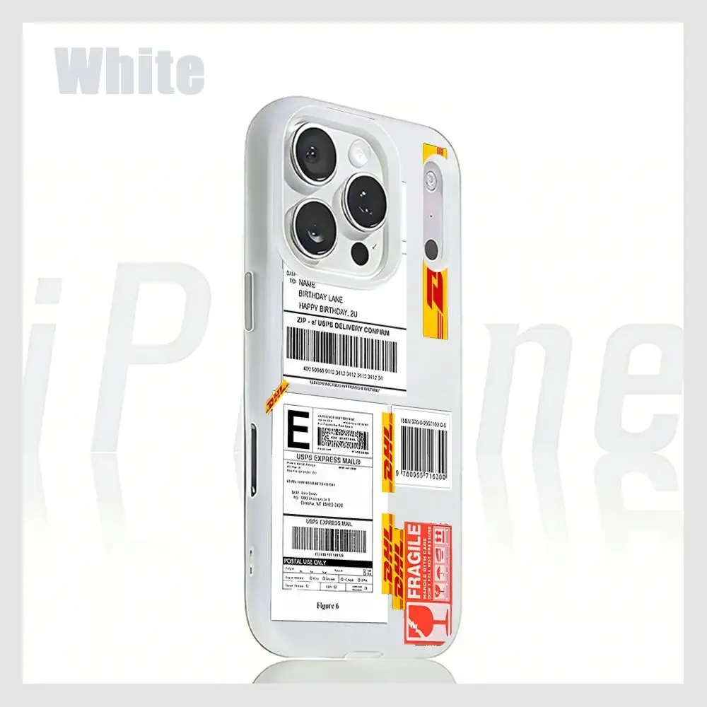 Фото Чехол D-Dhl Express Label для iPhone 17 Air, 16, 15, 14, 13, 12, 11 Pro Max Plus, черный, 2-в-1, гелевый чехол №5