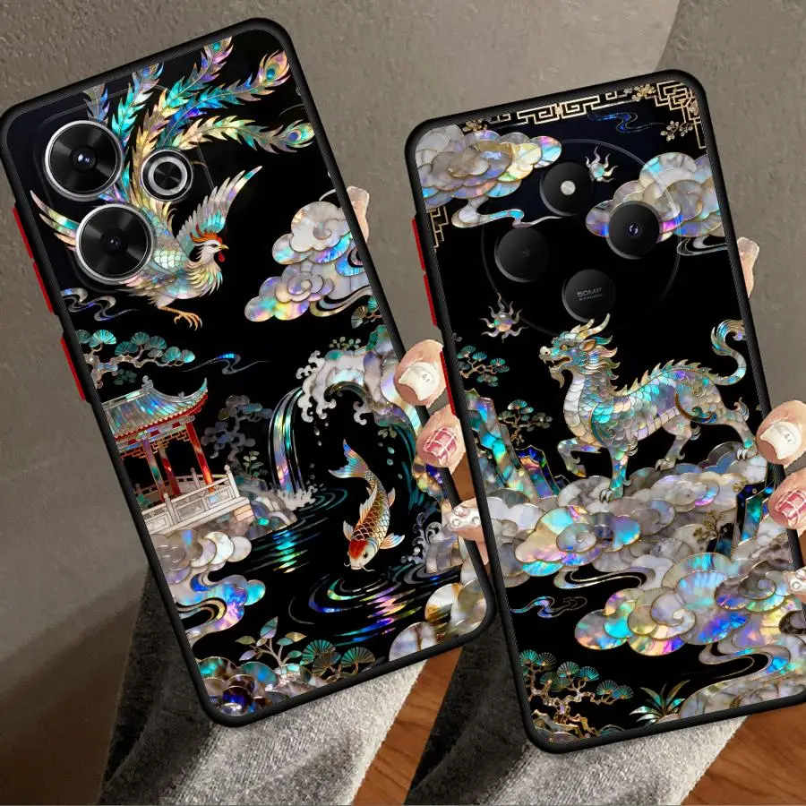 Фото Таинственный чехол-накладка Kirin Funda для Xiaomi Redmi Note 15 10 11 14C 13 14 Pro Plus 13C A4 9S 12 №3