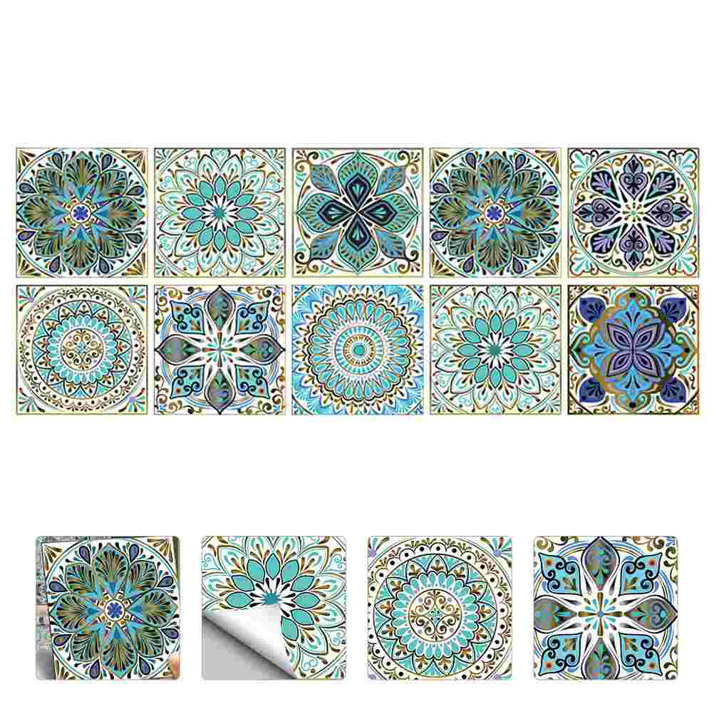 

10 Pcs Sticky Waterproof Tile Sticker Vintage Stickers Mexico Wall Bathroom Applique