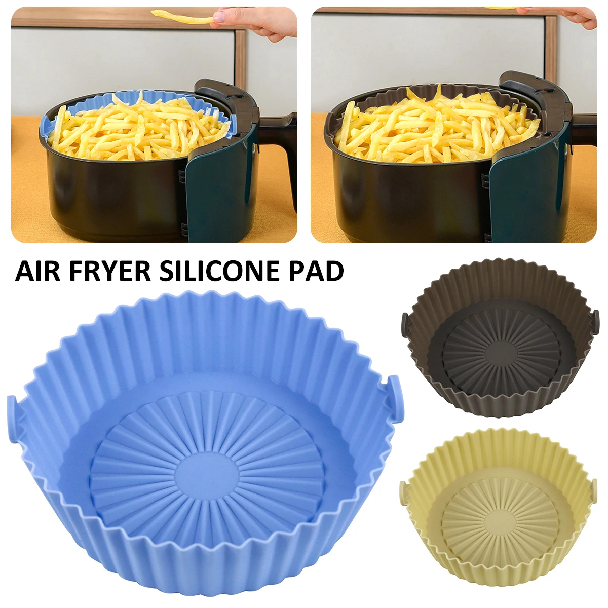 

Силиконовый горшок для фритюрницы, аксессуары для фритюрницы, изоляционная прокладка, многоразовый силиконовый горшок для выпечки, инстру...