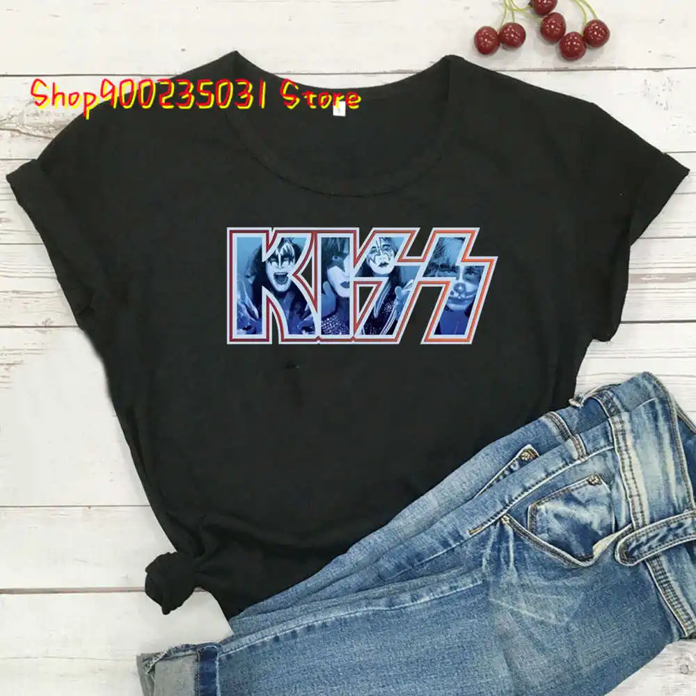Gothic Clothes Kiss Band Members T Shirt Rock and Roll T Shirt Aesthetic Tshirt Womens Summer Fashion T-shirt for Women
