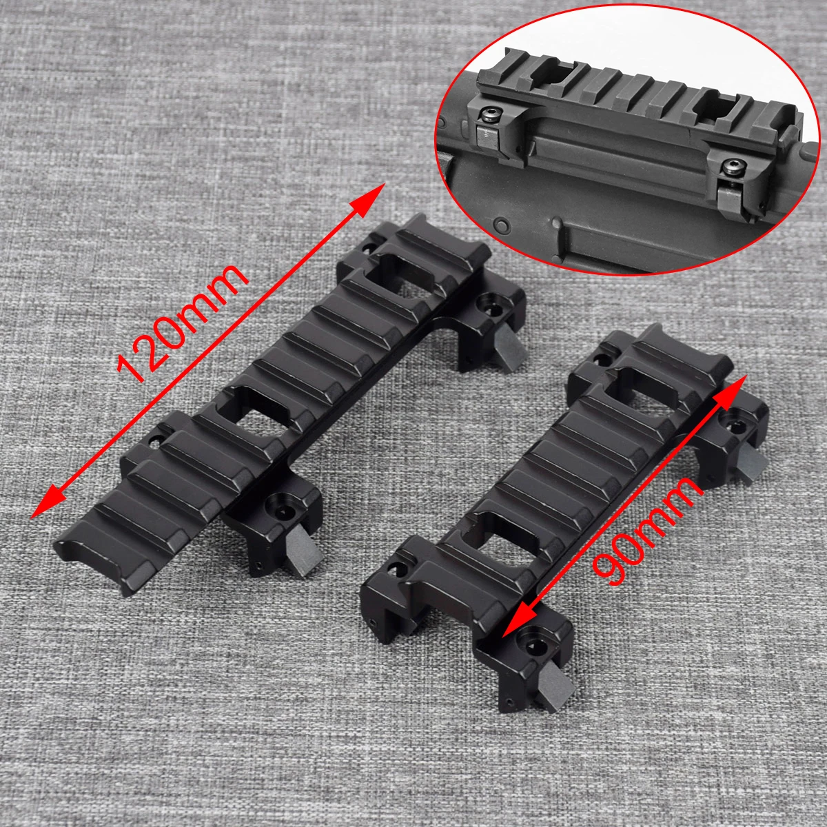 

Tactical Metal 8 Slots HK SP5 MP5 GSG5 G3 HK53 Picatinny Weaver Top Rail Mount Base Claw Laser Sight Scope Mount For Huting Caza