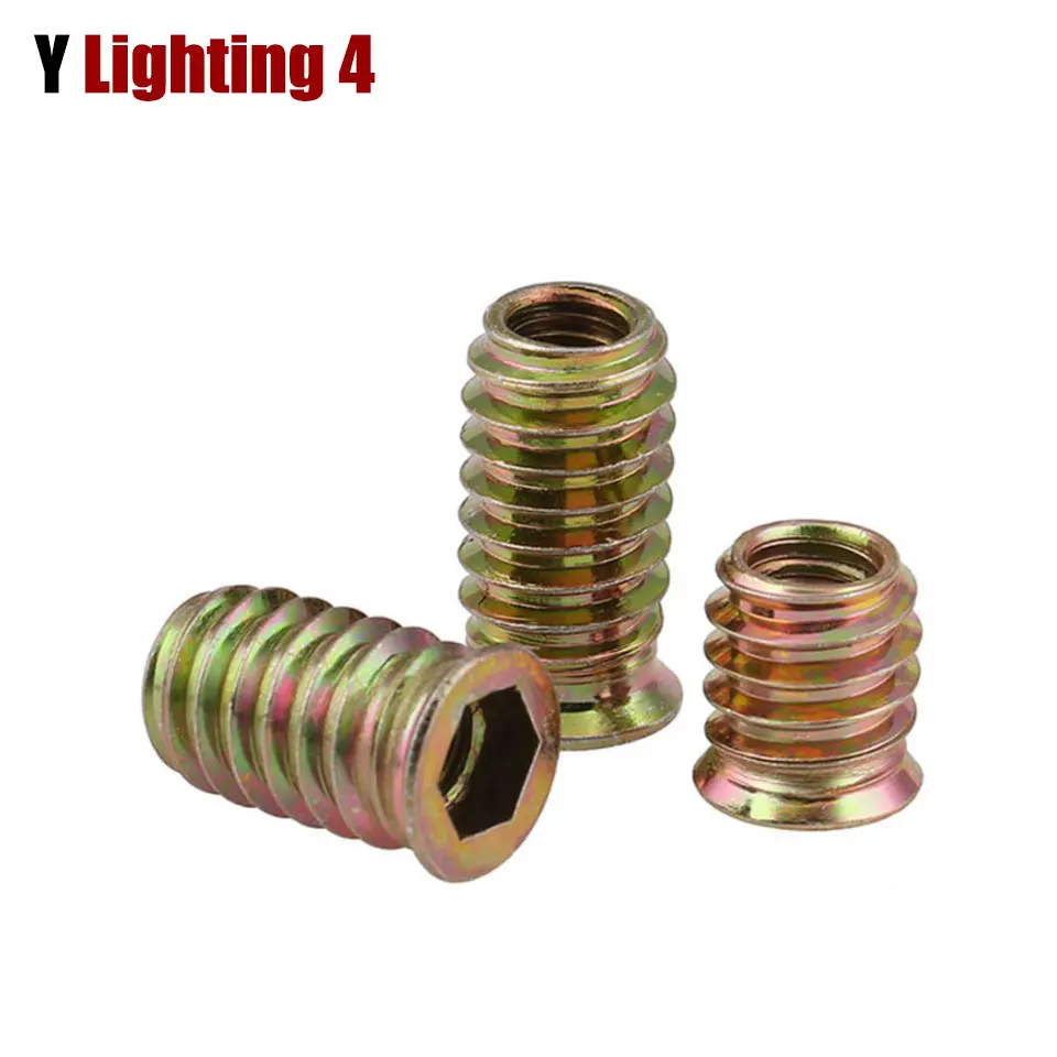 

20 шт. M6 M8 M10 потайная Шестигранная розетка Встроенная гайка железная внутренние и внешние зубья цветная цинковая вставная гайка E-Nut