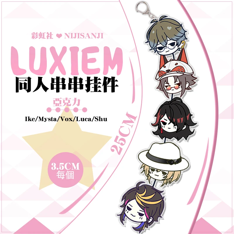 

Anime VTuber Luxiem Mysta Luca Vox Shu Ike Cute Acrylic Cartoon Keychain Cosplay Bag Charm Pendant Toy Keyring Gift