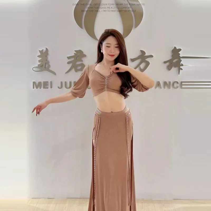 

Belly Dance Female Elegant Top Practice Clothes Suit Oriental Dancing Long Skirt Profession Competition Performance Clothing
