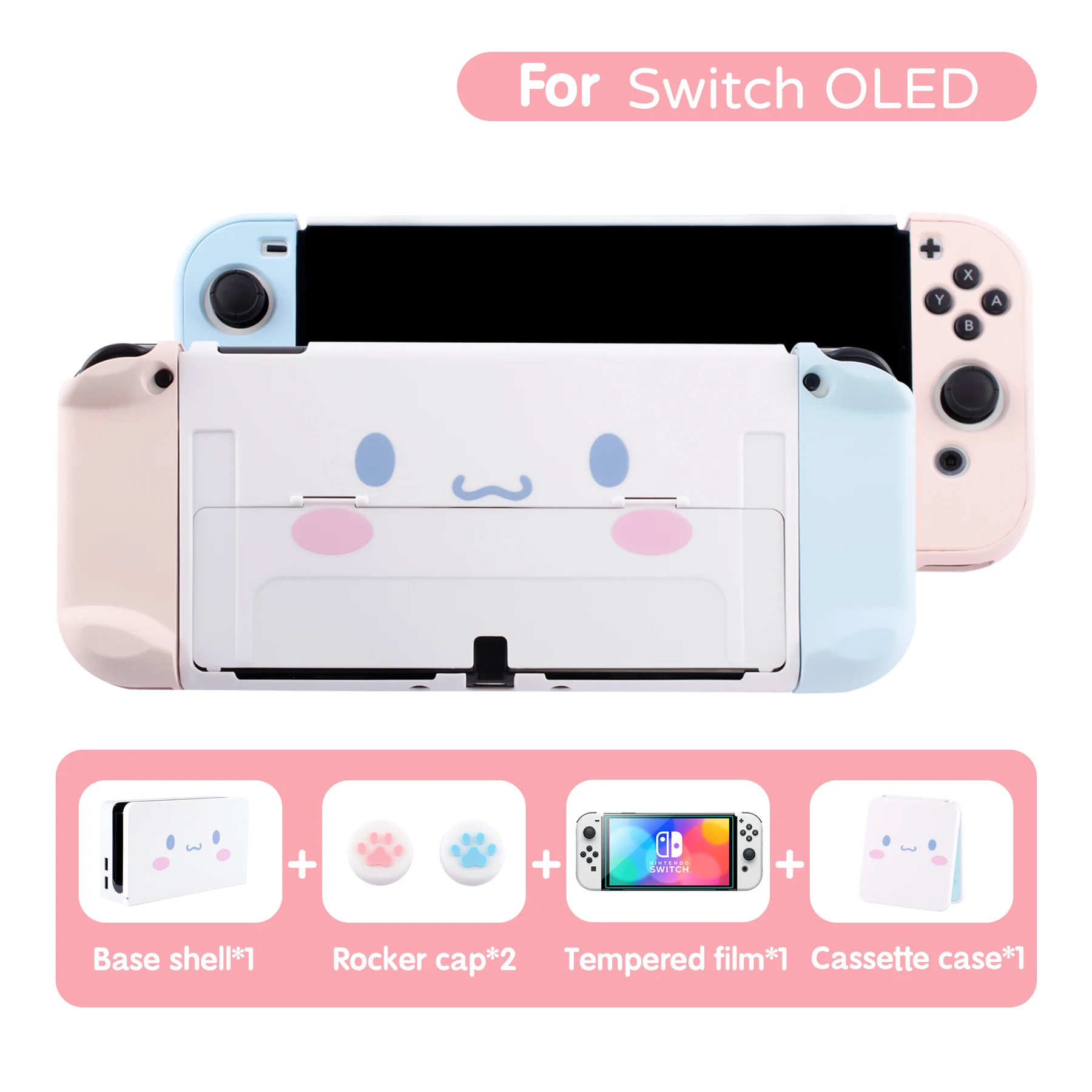 

Цвет Cinnamorolled переключатель OLED оболочка милый разделенный JoyCon защитный чехол переключатель OLED защитный корпус для переключателя OLED аксессу...