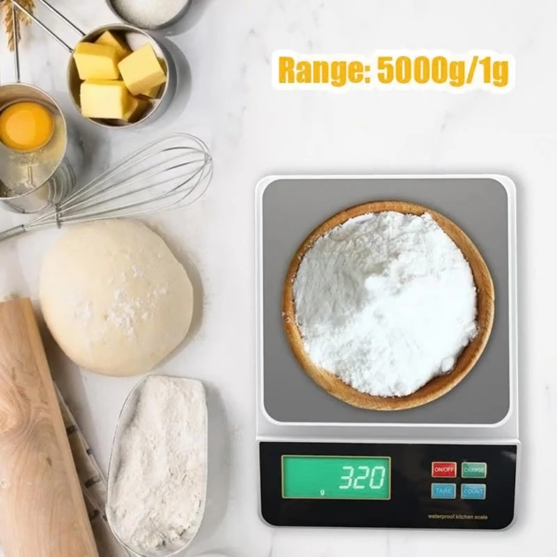 

Digital Kitchen Scale 3kg/0.1g 6kg/0.5g High Accuracy Precision Multifunction Food Meat Scale w/ LCD Display Waterproof M4YD