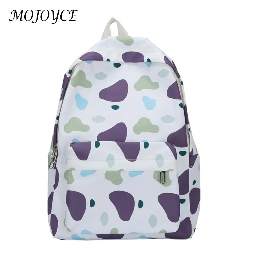 

Fashion Students Hit Color School Rucksack Women Cow Printing Large Capacity Travel Knapsacks Girls Nylon Backpack