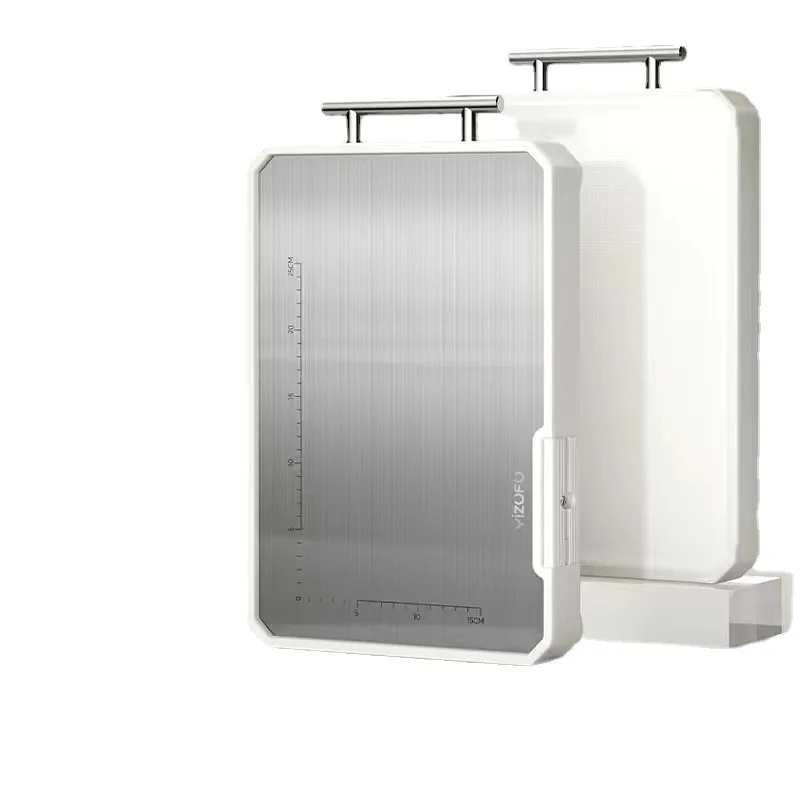 

Новинка 2023, кухонная двухсторонняя разделочная доска из нержавеющей стали, зеркальный разделочный блок для овощей, кухонные аксессуары