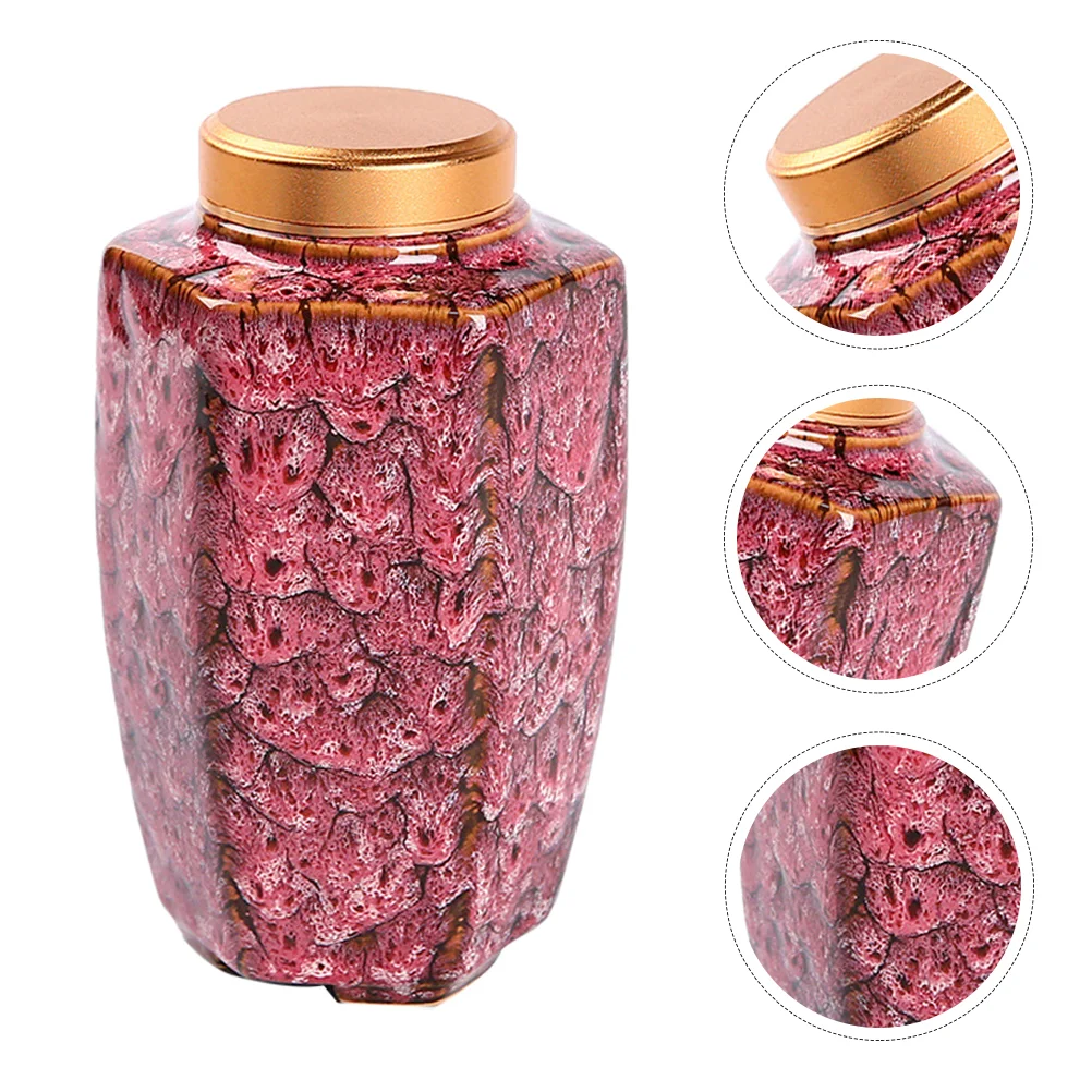 

Ceramic Tea Container Powder Holder Household Airtight Can Aluminum Leaves Pot