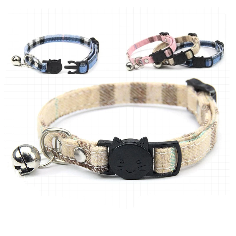 

Ошейник для собак, ошейник в полоску с плетеными колокольчиками, легко устанавливаемая Пряжка, регулируемый ошейник для кошек, щенков, това...