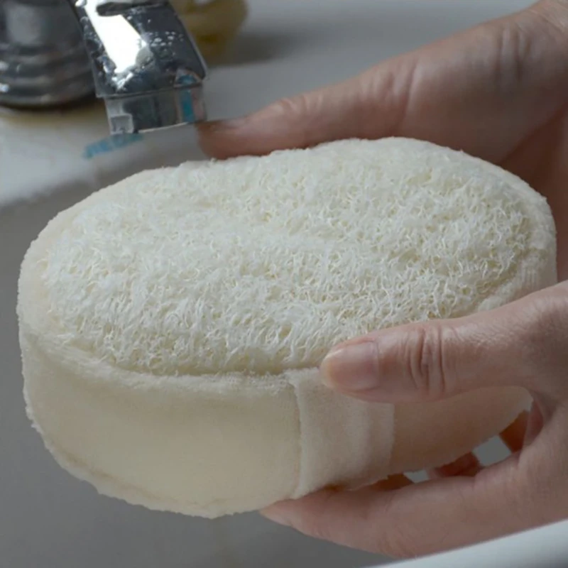 

1Pc Soft Fresh Natural Loofah Luffa Sponge Shower Spa Body Scrubber Exfoliator Bathing Massage Brush Pad White Hot