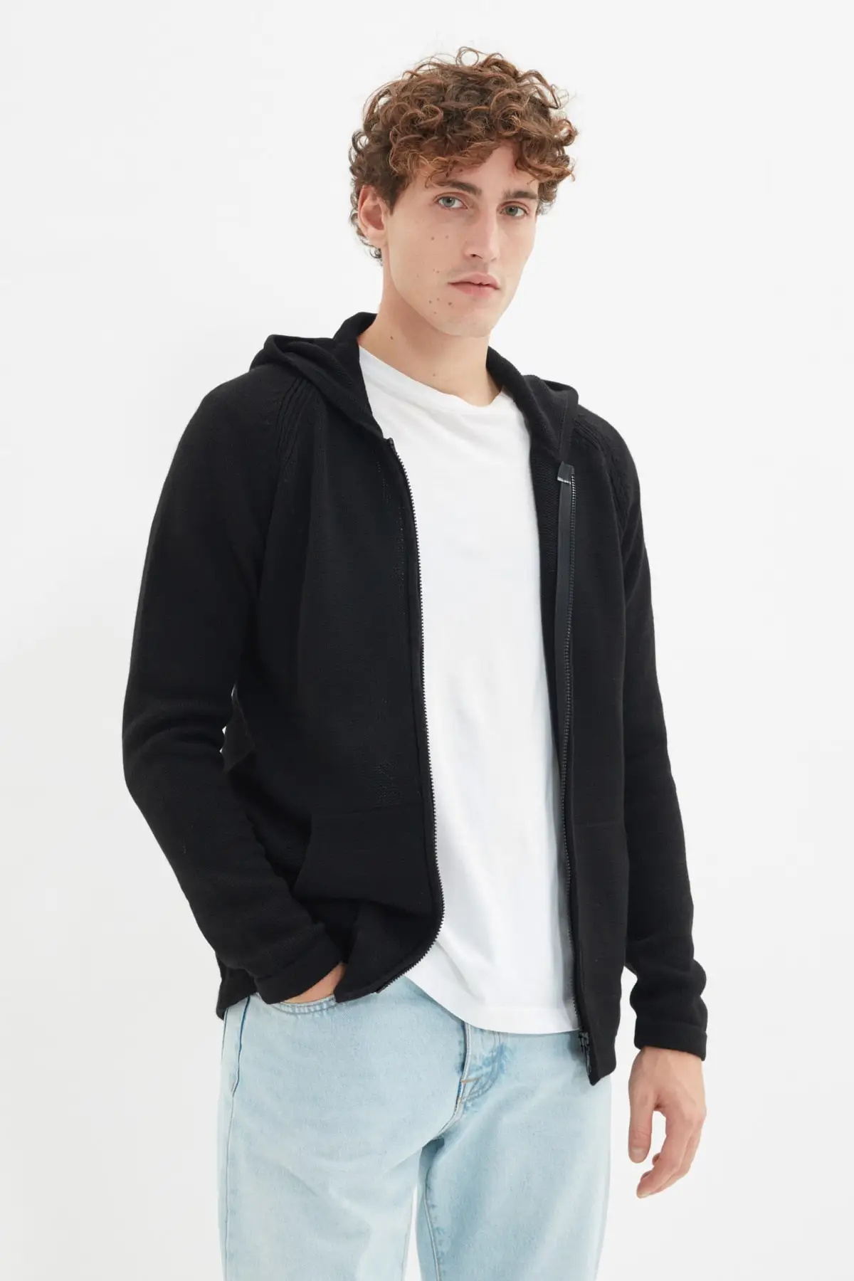 

Men's Slim Fit hooded cardigan TMNAW22HI1249