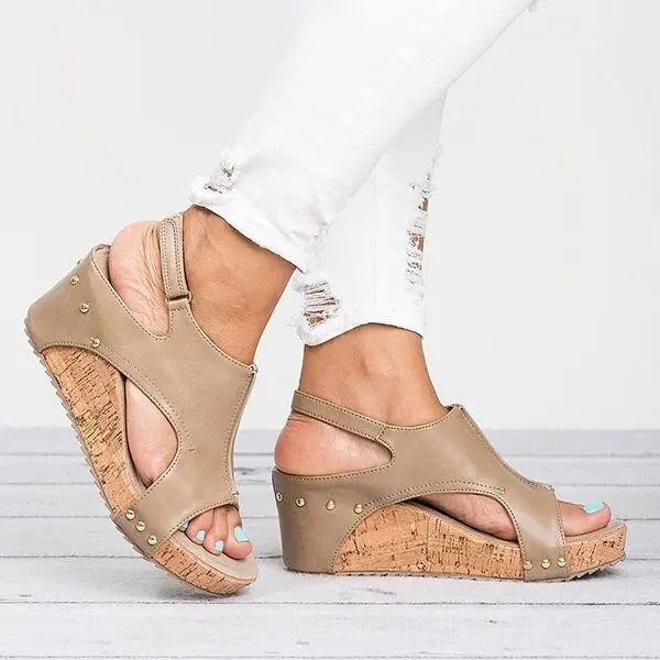 

Summer Leather Wedge Heels Female Sandals 2022 Women Sandals Platform Sandals Wedges Shoes Heels Sandalias Mujer Shoes