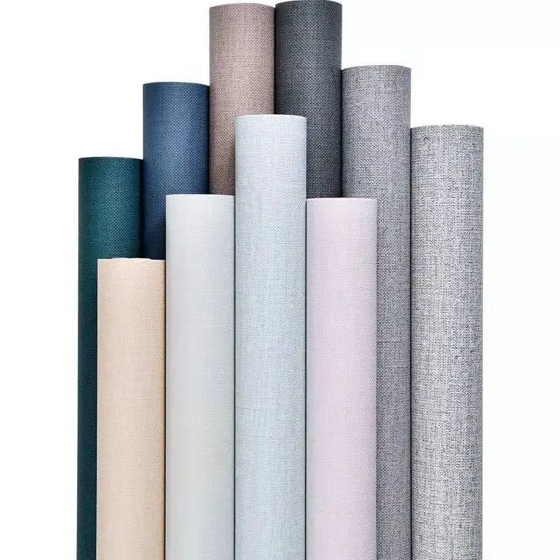 

Vinyl Waterproof Contact Paper Linen Texture Self Adhesive for Living Room Bedroom Wall Decals Furniture Renovation