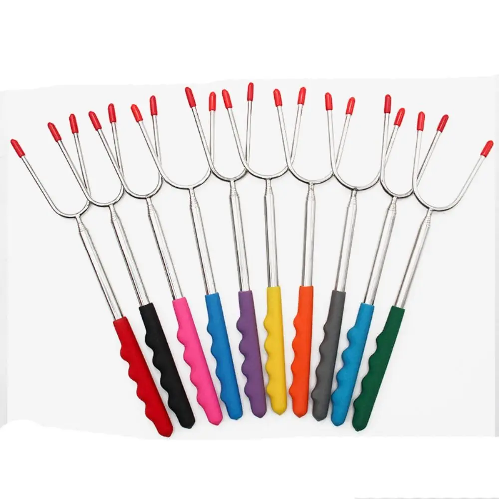 

Sausages Camping Supplies Stainless Steel Extendable BBQ Skewers Barbecue Tools Telescopic BBQ Forks Roasting Sticks