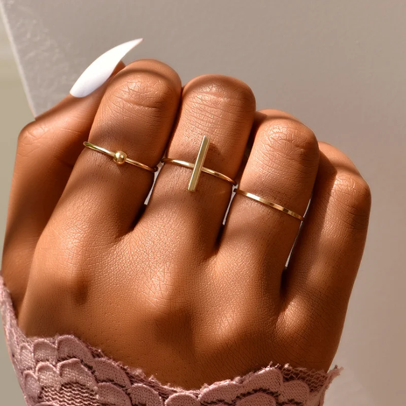 

Vintage Gold Rings Sets for Women Girls Personality Joint Finger Rings Party Wedding Jewelry