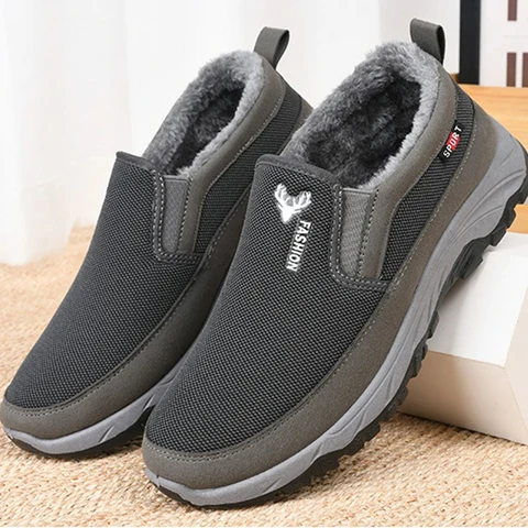 Мужские теннисные туфли, теплая дышащая обувь на мягкой нескользящей подошве, удобная зимняя Вулканизированная прогулочная обувь с бархатной подкладкой