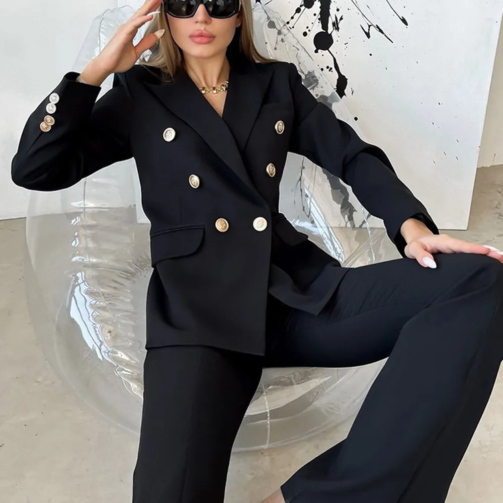 2022 Women's New Design Zipper Flared Pants Small Suit Professional Suit Suit Women Blazer Set Womens Suits Blazer with Pant