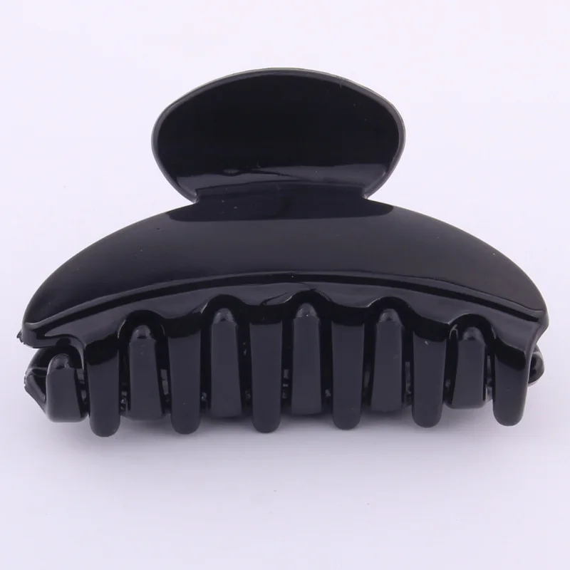 

7 Cm Hair Claw Clips Women Hair Accessories Solid Shning Black Plain Crabs for Hair Ponytail Clamp Plastic Hairpin Headwear