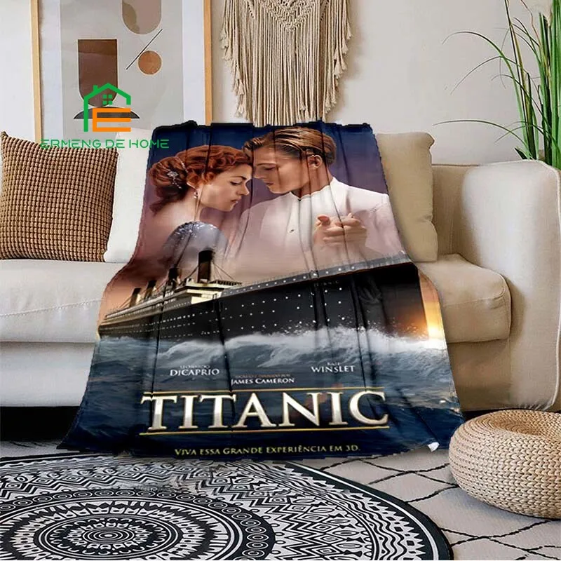 Titanic Pattern Flannel Throw Blanket Warm Blanket Suitable for Air Conditioning Blanket Picnic Blanket  - buy with discount