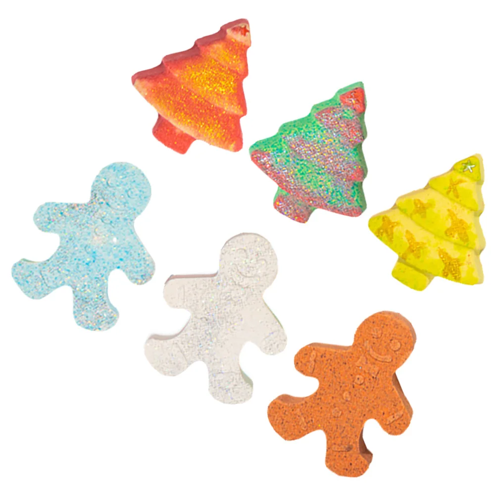 

6 Pcs Natural Bathing Bombs Small Salt Christmas Colored Bubble Fragrance Shower Creative