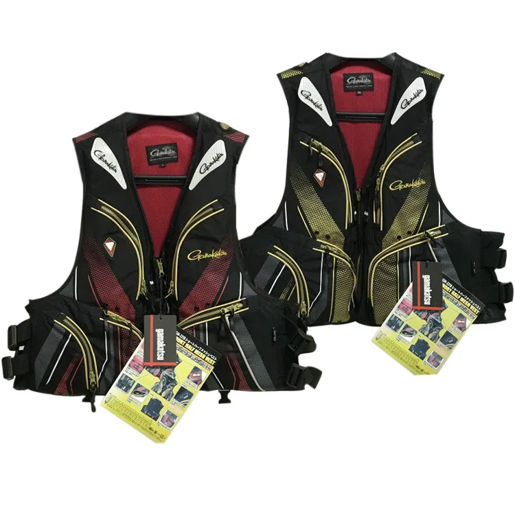 

2020 New Gamakatsu Life Vest Fishing Top Quality Multi Pocket Sea Rock Women Men Fishing Vest Outdoor Sport Fishing Clothings