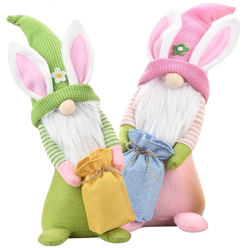 

Gnome Easter Bunny Rabbit Party Plush Decor Dwarf Spring Favors Decorations Cartoon Ornament Adornment Stuffed Swedish Elf